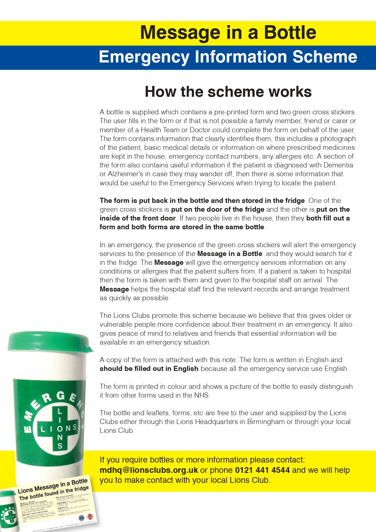 How the Message in a Bottle Scheme Works